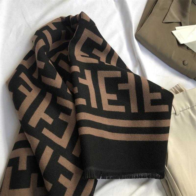 2024 New cashmere scarf New Women's Mid length Korean version imitation with thick brushed fleece for warmth in autumn and winter ET versatile shawl Style 1XP1396