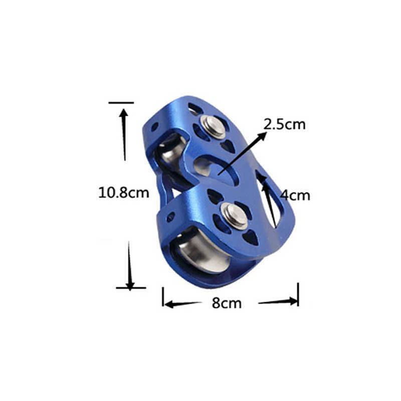 Rock Protection 30KN/6700lbs Double Fixed Shaft Cableway Transport Rope Pulley Trolley Outdoor Rock Climbing Mountaineering Rappelling Equipment HKD230810