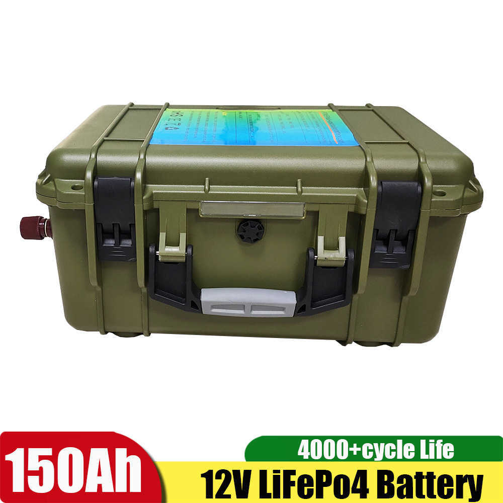 Army Green 12V 150AH 180AH LifePo4 Wodoodporny bateria litowa 150a dla 65 funtów 86 funtów Prędkość morska Prędkość morska+15A Ładowarka