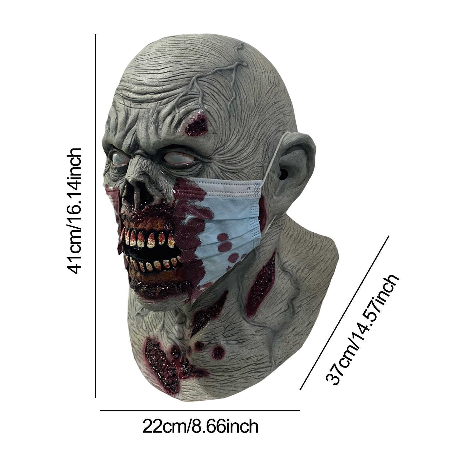 Halloween Zombie Headgear Halloween Scary Face Latex Bloody Zombie Helmets Full Face Head Decor Costume Accessories HKD230810