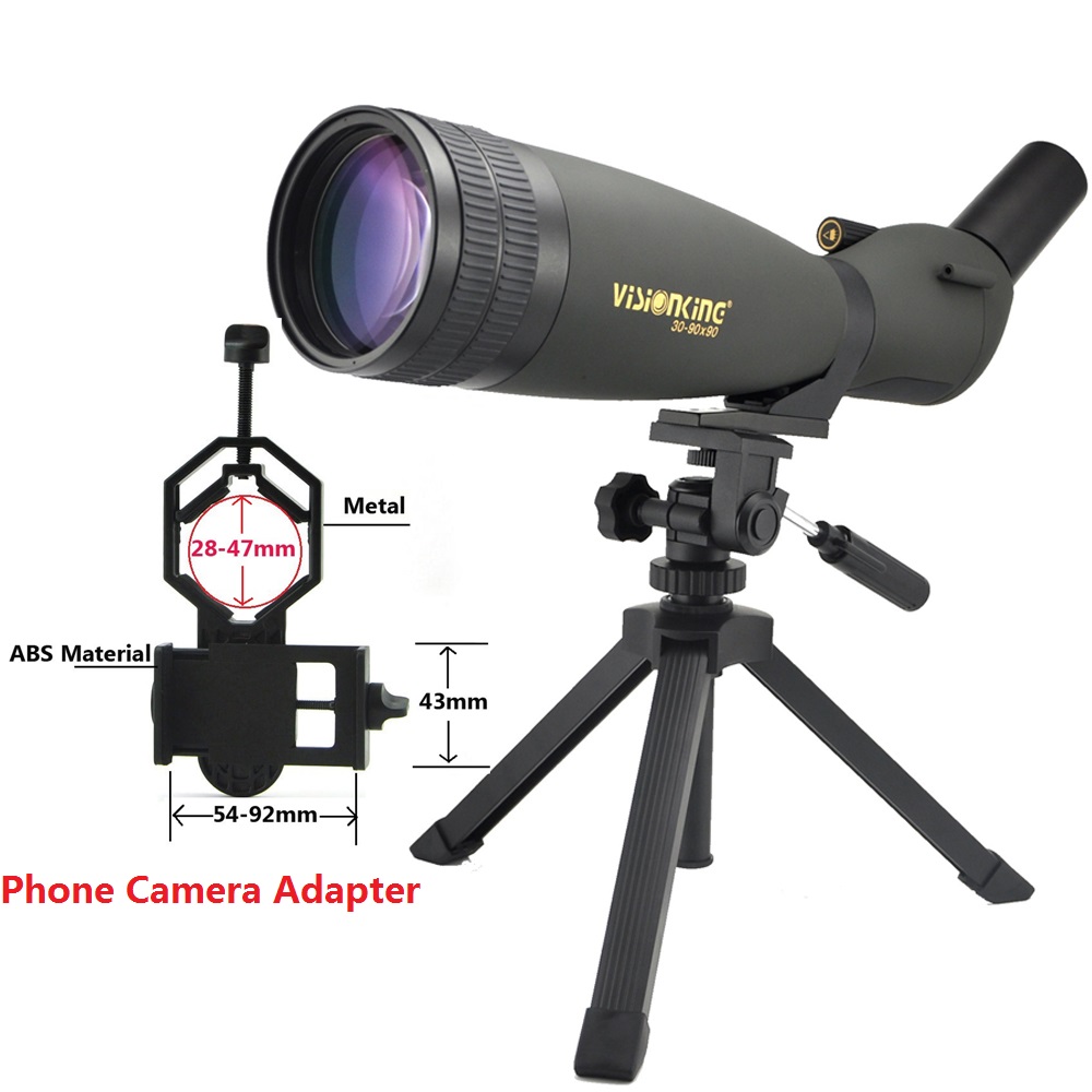 Visionking 30-90x90 Zoom Spotting Scope HD BAK4 Wide Angle FMC Waterproof Monocular Telescope Outdoor Golf Hunting Birdwatching