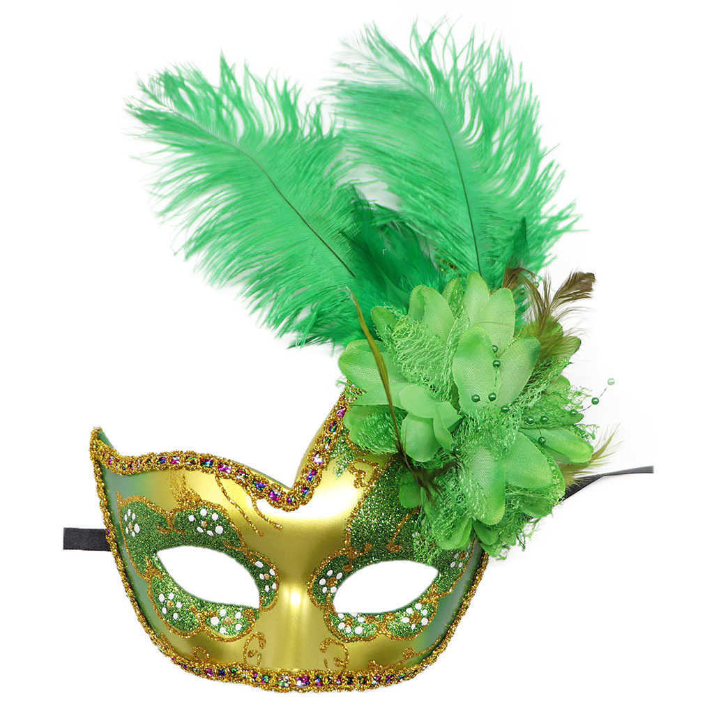 Vrouwenmeisjes Masquerade Feather Party Maskers Venetian Ball Prom Mardi Gras Halloween Christmas Wedding Birthday Gift Mask HKD230810