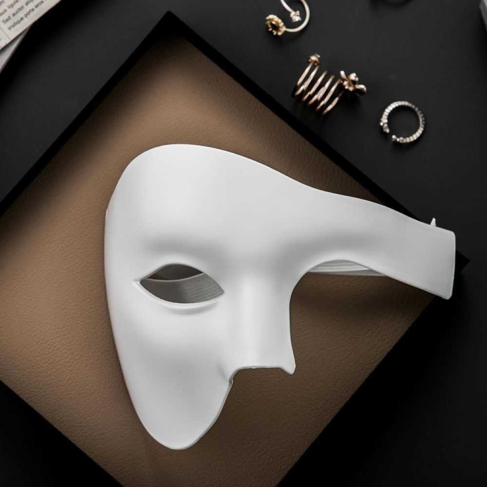 Mystisk fast färg Half-Face Masks Vintage Stylish Halloween Party Phantom Masks Europeiska och amerikanska stilmasker HKD230810
