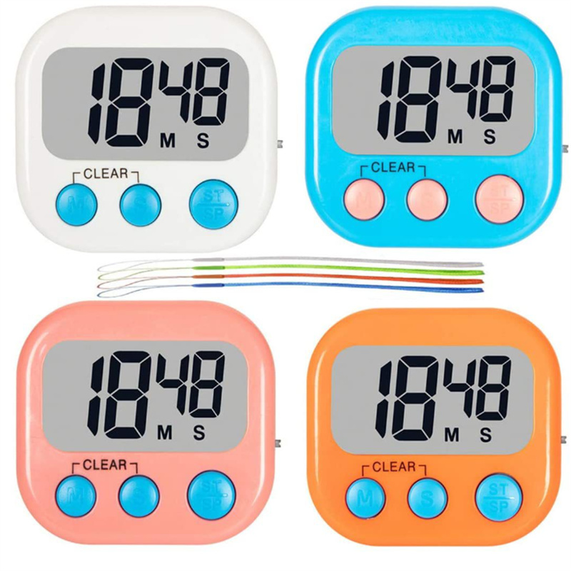 Bunte digitale Küchentimer Multifunktions-Timer zählen nach unten elektronische Eier Clock Houseware Back LED-Display Timing Reminder JL1879