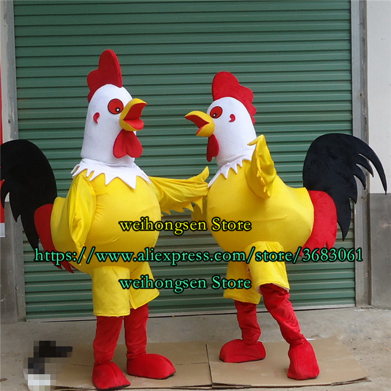 Yellow Black Red White Rooster Mascot Costume Cartoon Anime Masquerade Birthday Party Gift 1008