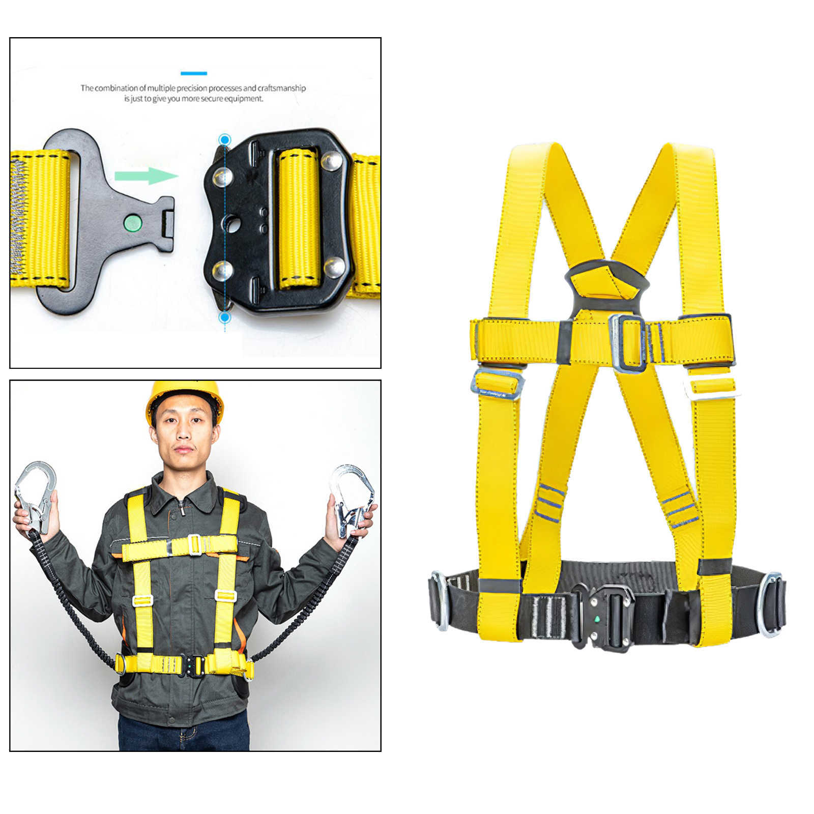 Rock Protection Aerial Work Safety Harness Lanyard On Back Fall Protection Belt Electrician Construction HKD230810