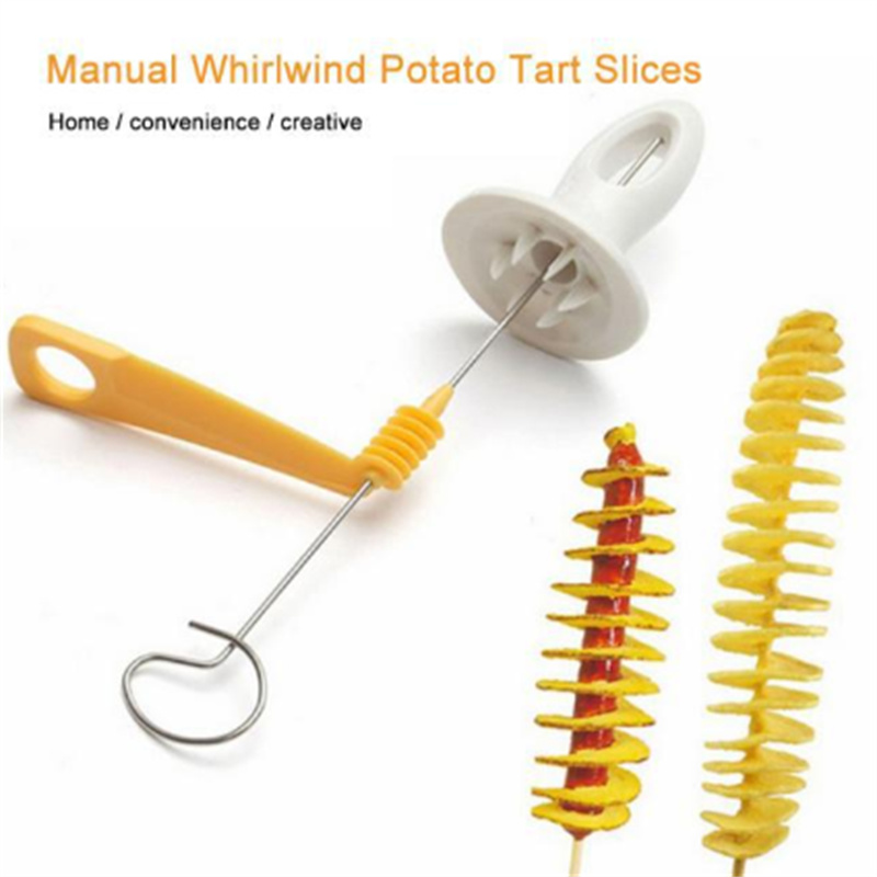 di spiedini barbecue di patate portatili patatine da campeggio patate posa pocata a spirale cutter utensili da barbecue accessori cucine navi gratuita jl1886