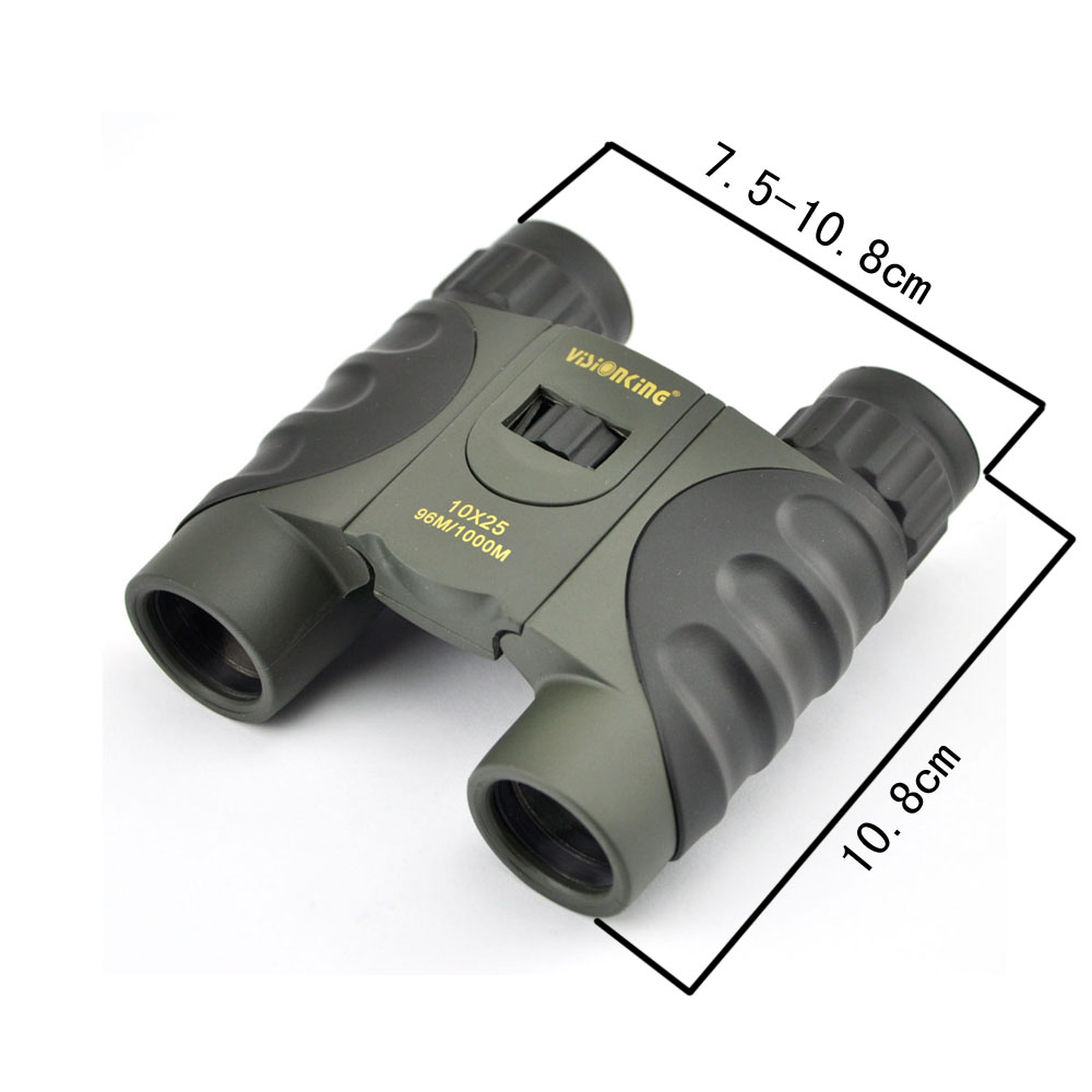 Visionking 10x25 Professional Binocular Telescope Hunting Camping Spyglass Big Vision Bak4 Wide Filed Of View Telescopic Mirror