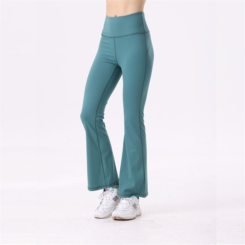 LL-022 Womens Pants Yoga Outfits Flared Groove Trousers Elastic High Waist Loose Excerise Sport Gym Fit Belly Bell-Bottomed Long Pant quick-dry