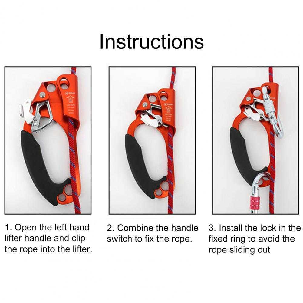 Protección de rocas Montañismo al aire libre Clamp de cuerda de escalada Rope ascender a mano Equipo de rappel Capacitación de cuerda para cavación de montañismo HKD230810