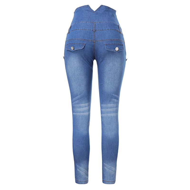 Jeans rasgados azuis Mulheres da primavera Autumn Autumn vintage Multi Button Canda alta jeans Skinny Ladies Sexy Push Up Slim Denim Calça