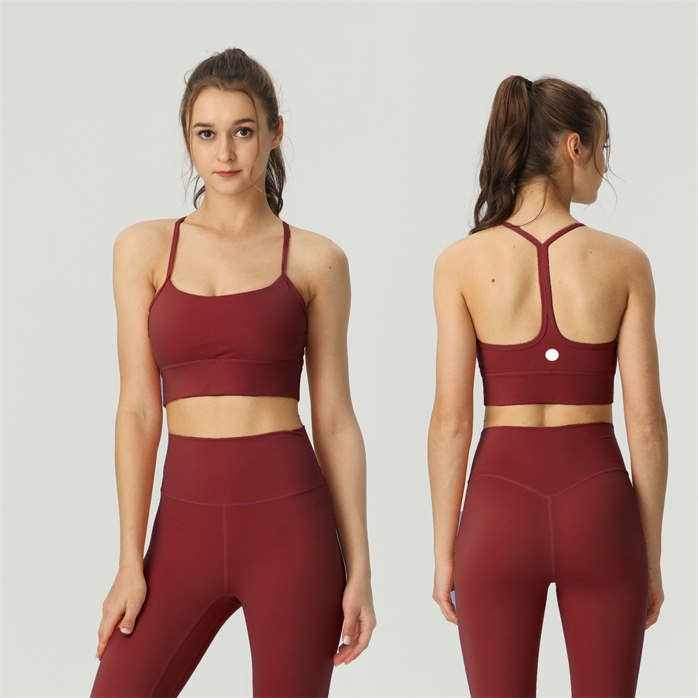 Lu Yoga Flow Y soutien-gorge femmes Sport énergie entraînement gilet ll CropTops soutiens-gorge respirant rembourré salle de sport en cours d'exécution Push Up Lingerie sous-vêtements