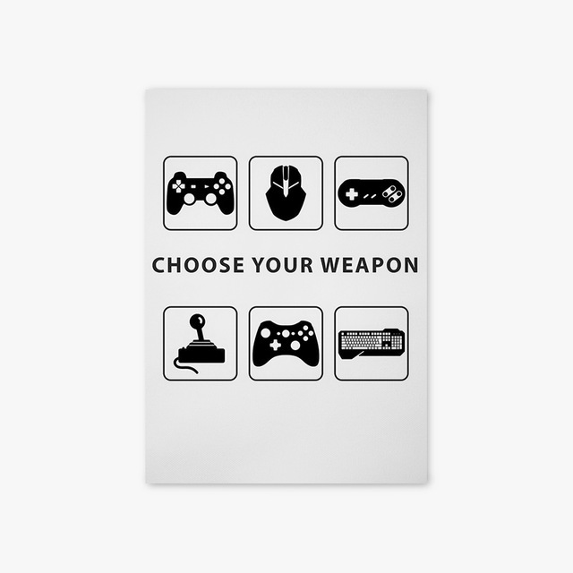 Gamer podpisuj plakaty i wydruki gry PlayStation Płótno malowanie zdjęć Wall Art Boys Bedroom Decor Home Decor dla dzieci W06