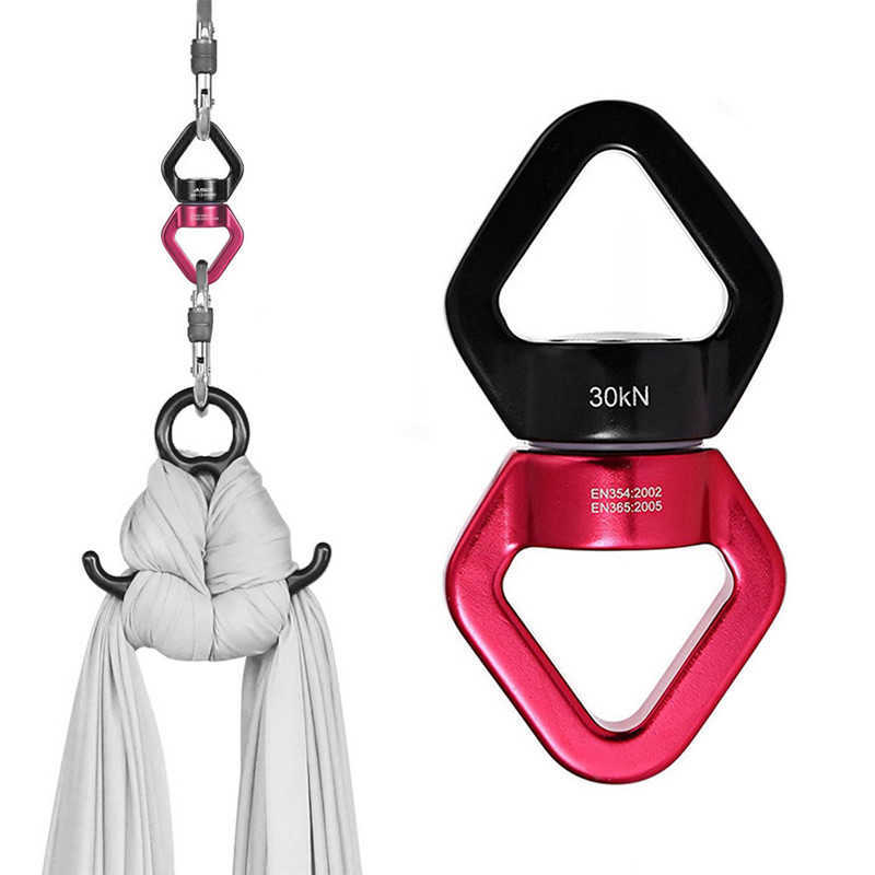 Rock Protection 30Kn touw Swing Swivel Hook Carabiners Rotational Hanger voor lucht yoga swing hangmat stoel rock klimmen luchtdans hkd230810