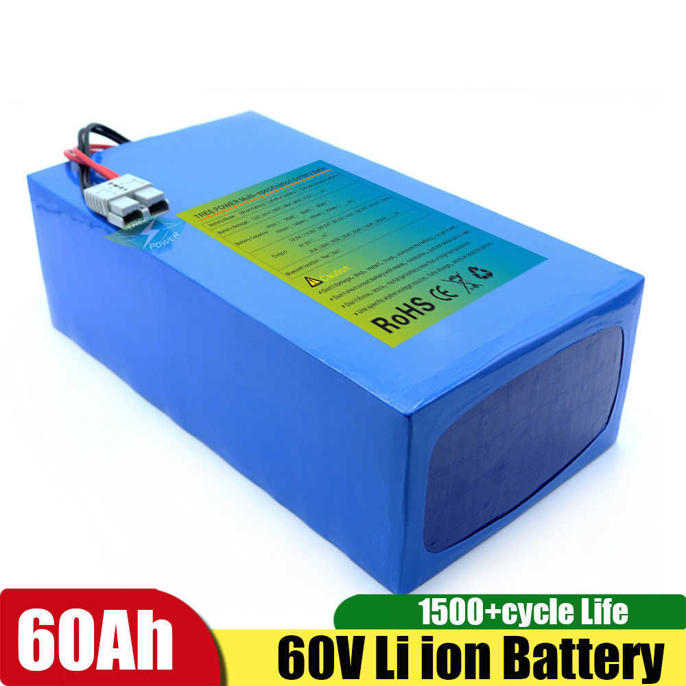 TPO 16S 60V 60Ah Lithium Ion Battery With BMS bluetooth for 2500W 3000W Electric Tricycle Scooter Motorcycle +10A Charger