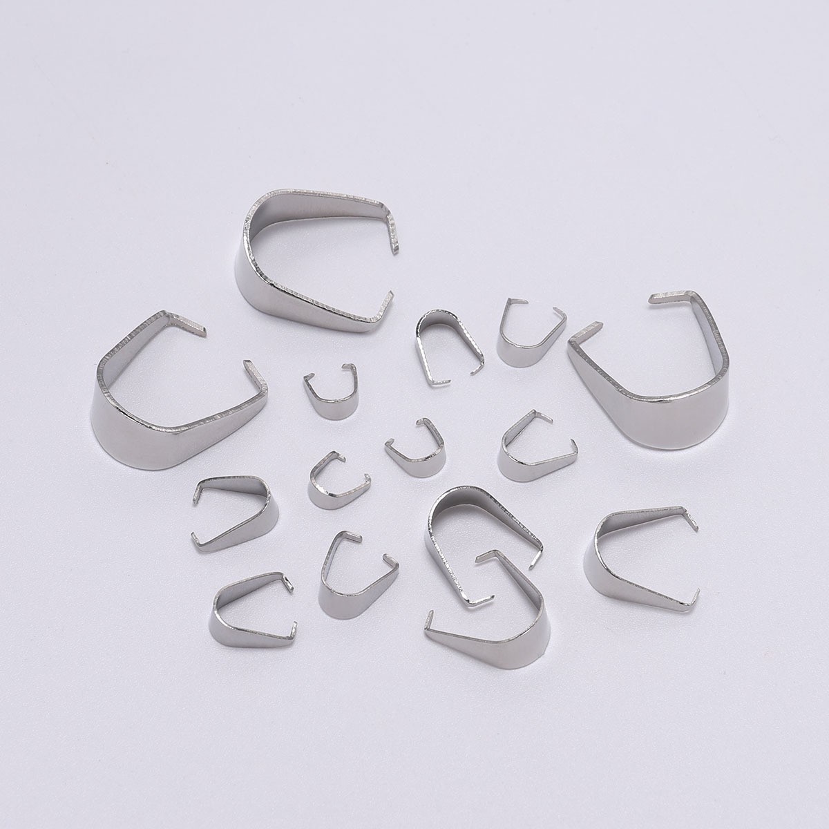 Stainless Steel Pendant Pinch Clip Clasp Bail Connector Finding Jewelry Marking DIY 18k Gold Plated Silver 5*10mm