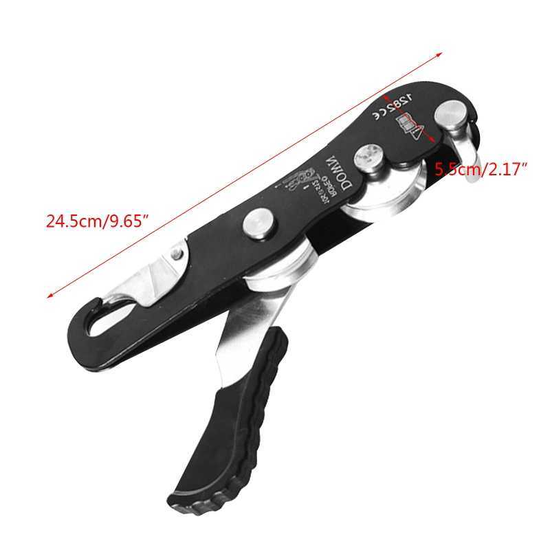 Rock Protection Professional Rock Climbing Descender Equipment for 8-13mm Rope Self-braking Stop Rope Clamp Grab Carabiner Rappel HKD230810