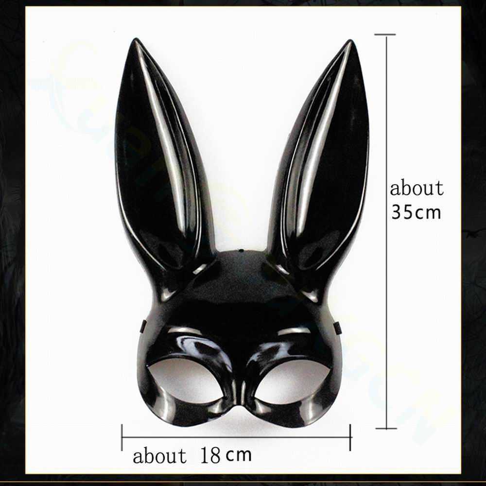 Sexig lädermask kanin flicka cosplay maskerad erotisk halloween karneval party masker bdsm bondage game fetisch mask hkd230810