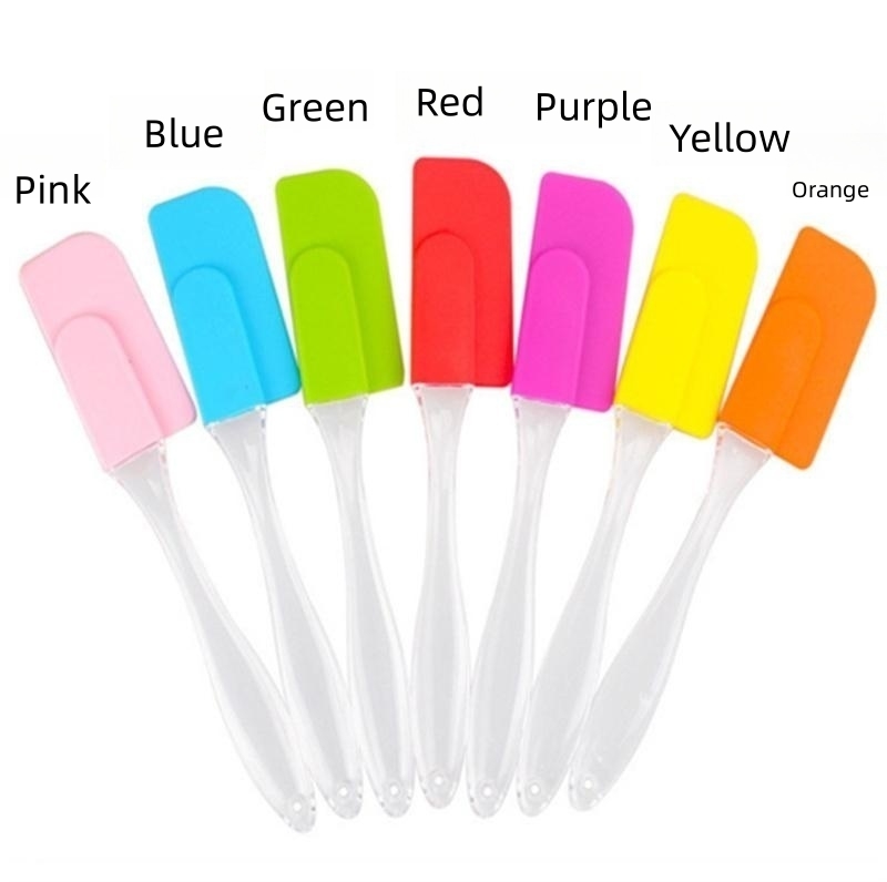 Silicone Cake Scraper Spatula Tools Kitchen Dessert Jam Smear Spatulas Eco-Friendly Transparent Handle Baking Tool Butter Knife JL1876