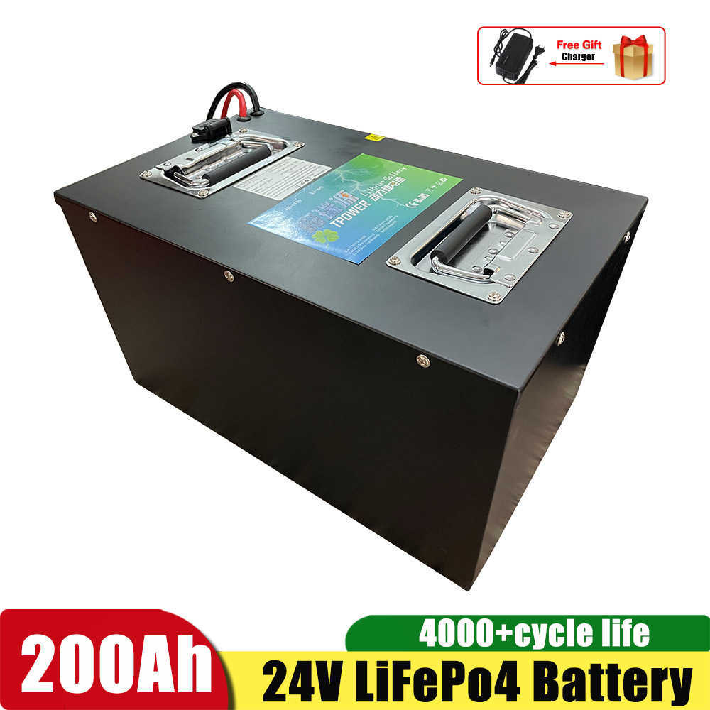 24V 200AH LifePo4ソーラーシステム用バッテリーレジャーヨットモーターホームツーリングカーレクリエーションビークル+20A充電器