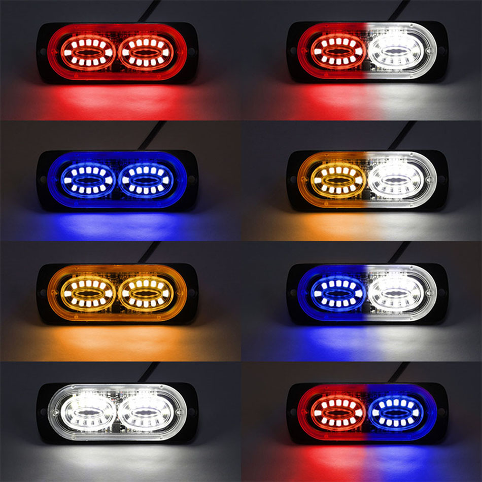 12-24V Truck Side Signal Warning Light 24LED 48W Ultra-thin Emergency Beacon Hazard Flash Strobe Lamp Bar for Car Trailer Pickup