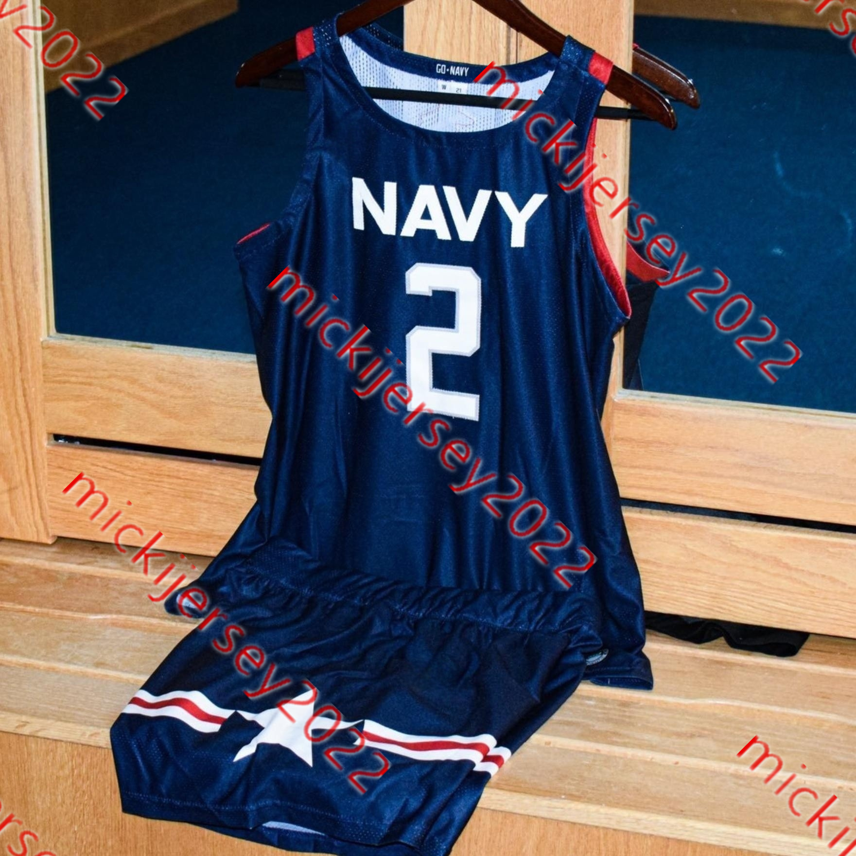 Maillot de basket-ball des aspirants de la marine Lysander Rehnstrom Kam Summers Mac MacDonald Amir Whitlock Myles Evans Mitch Fischer Maillots de la marine pour jeunes hommes cousus sur mesure