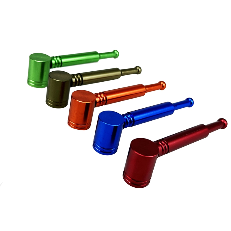 Colorful Aluminium Alloy Straight Type Pipes Dry Herb Tobacco Filter Spoon Handpipes Mini Cigarette Holder Portable Removable Smoking Hand Tube DHL