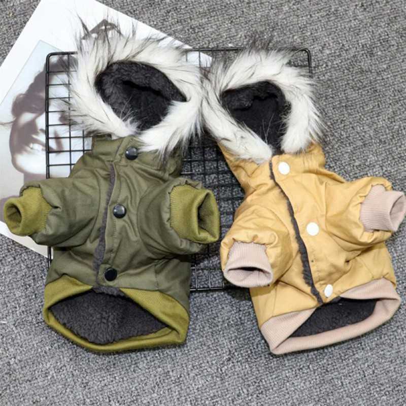 Hundkläder Vintervalp Pet Dog Coat Jacket för små medelstora hundar förtjockar varma Yorkies Chihuahua hoodie husdjur kläder hkd230812