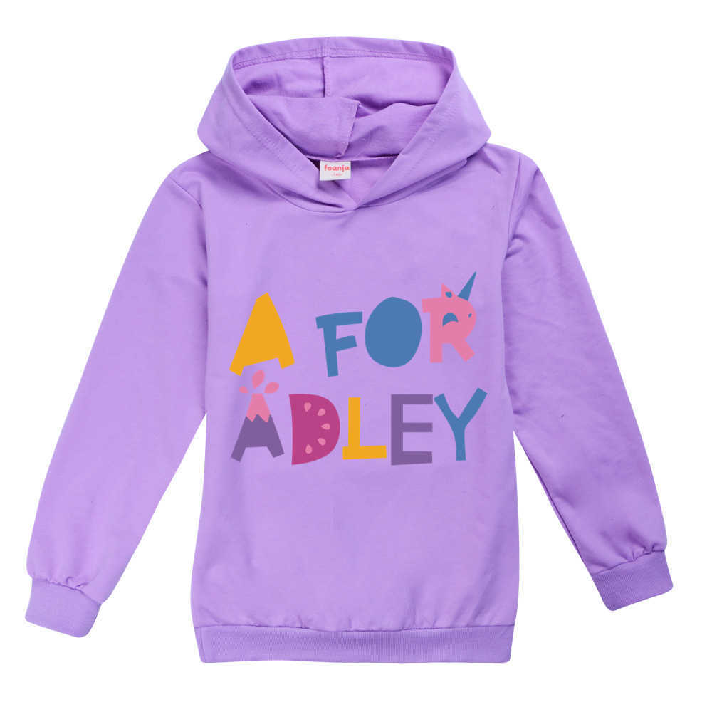 2023 Spring A FOR ADLEY Clothes Kids Cartoon Jumper Baby Boys Hooded Sweater Toddler Girls Hoodies Children Casual Sweatshirt HKD230725