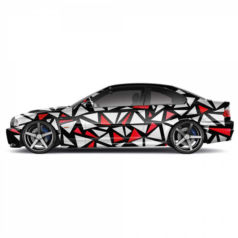 Diseño de triángulos decoración de bricolaje pegatinas de automóviles carreras de cuerpo completo accesorios de calcomanías de vinilo exterior para fiat ducato opel corsa d r230812