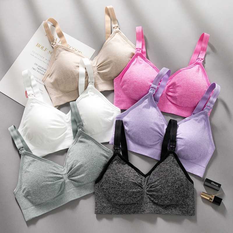 Maternity Intimates Breastfeeding Bras Maternity Nursing Bra Feeding Wire Free Bra Breastfeeding Push Up Pregnant Underwear bra HKD230812