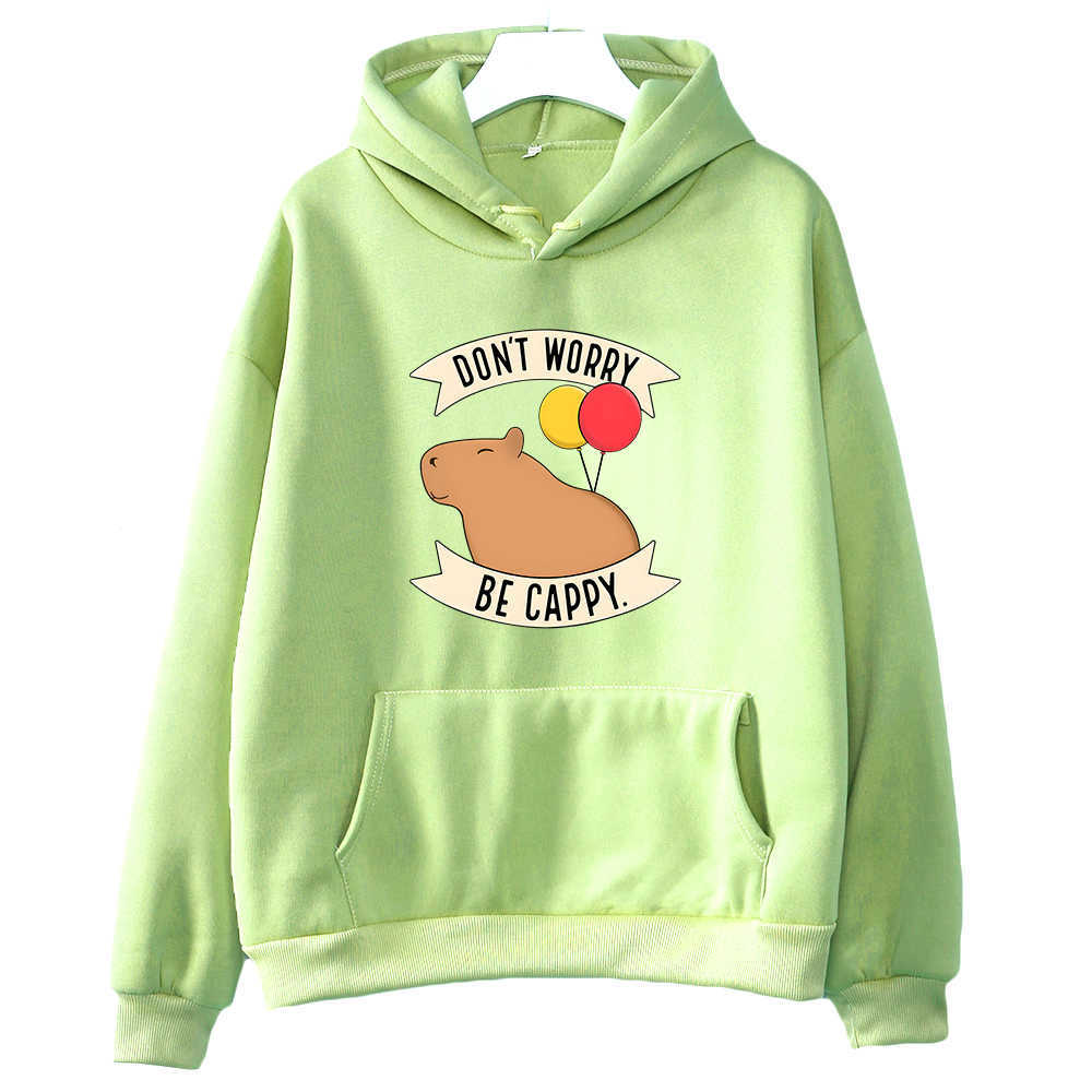 Funny Animals Capybara Hoodie Don`t Worry Be Cappy Letter Print Sweatshirt Women/Men Cartoon Graphic Tops Unisex Fashion Hoodies HKD230725