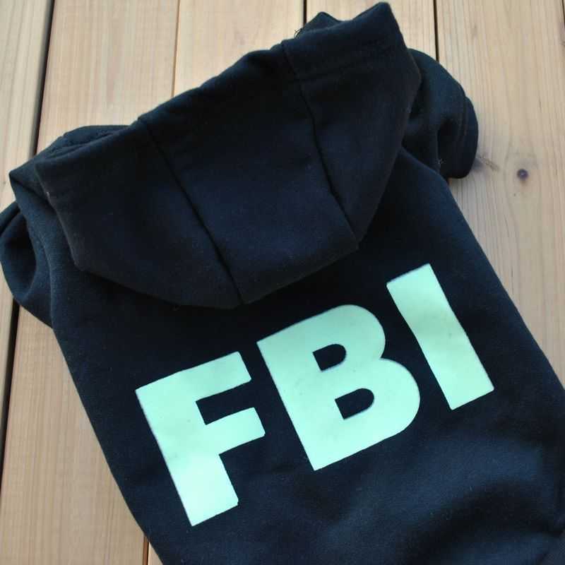 ファッションドッグパーカーFBIパターンパーソナライズされたスフィンクス猫服かわいい小さな犬スウェットシャツ冬の面白いヨークシャーテリア服HKD230812