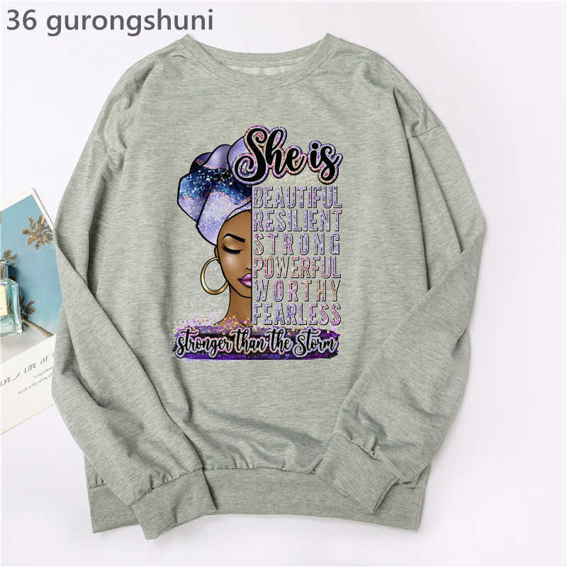 Waterverf gouden unapologisch grafische print hoodies vrouwen/meisjes mode Afrikaans zwart meisje magie sweatshirt femme jumper hkd230725