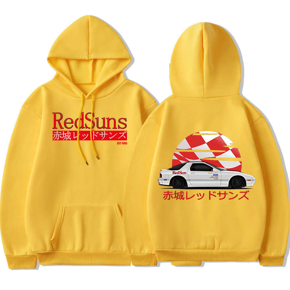 2023 Initial D Drift Akagi Redsuns Animation japonaise AE86 Fashion Hoodie Sweat-shirt JDM AUSIR HKD230725