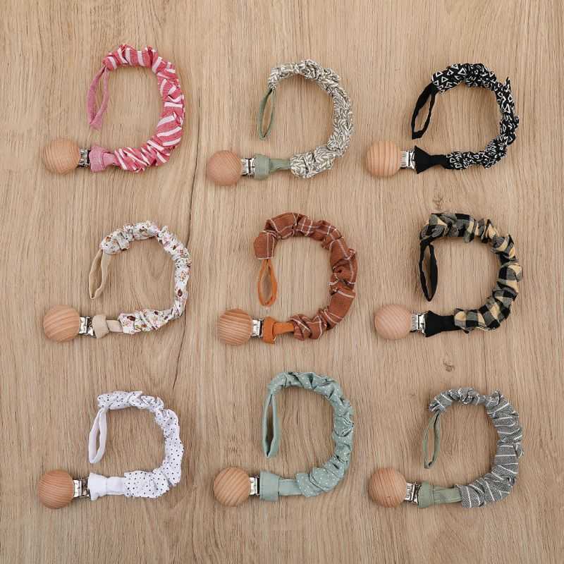 Safety Cotton Baby Spädbarn Småbarn Dummy Pacifier Handgjorda Soother Nipple Clip Chain Holder Rem Baby Chew Toy for Baby