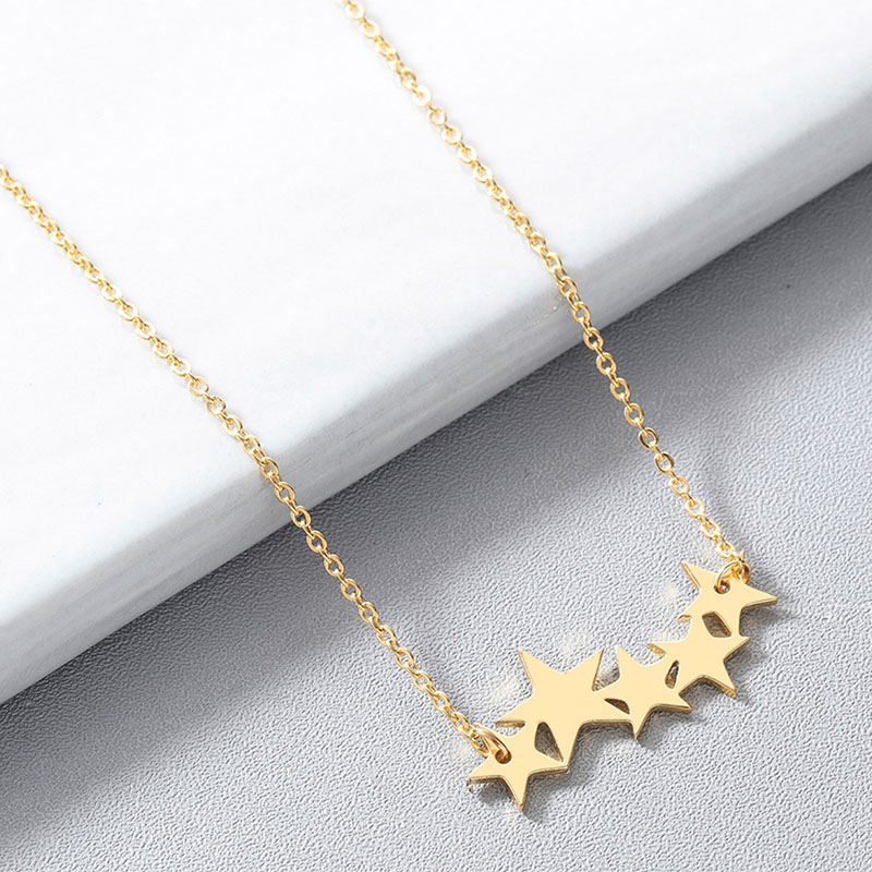 Everfast Wholesale Flowing Stars Stainless Steel Pendants Necklaces Dainty Meteor Charms For Women Kids Korean Fashion Jewelry Gift