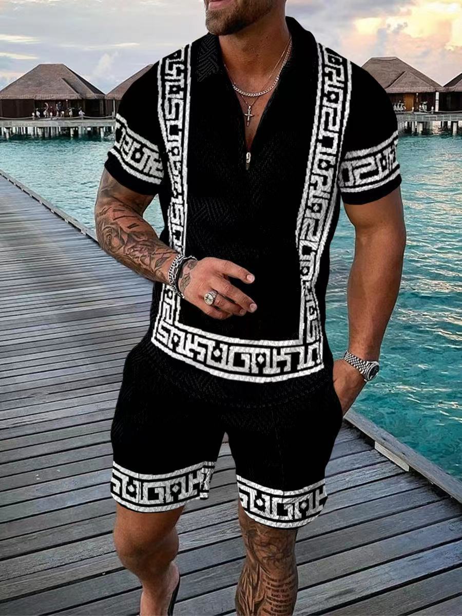 Men's Tracksuits Summer Men Luxury Vintage Polo Shirt Set Casual Turn Down Collar Tracksuit Male Fashion Clothing Beach Style Outfits Streetwear 230811