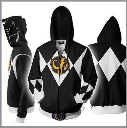 Mighty Morphin 3D impressão zíper do zíper do capuz legal Moda/mulher/crianças Manga longa Capuzes de moletom casual Casual Cosual Jacket Roupos HKD230725