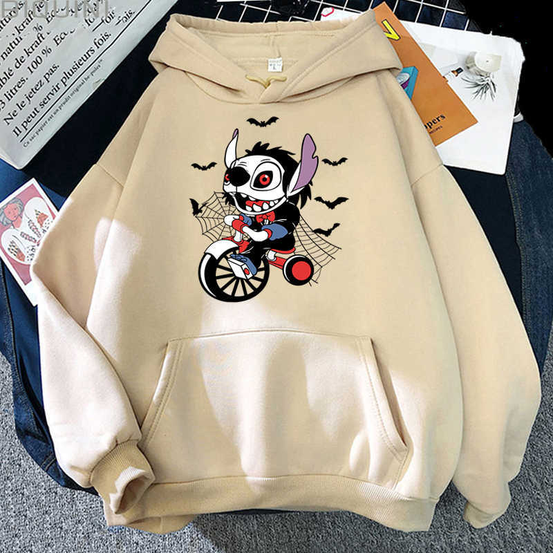 Halloween Bicycle Riding Hoodies Women Sweatshirt Men Loose Casual Sportwear Cartoon Teens Clothing Y2k Vintage Streetwear Hoody HKD230725