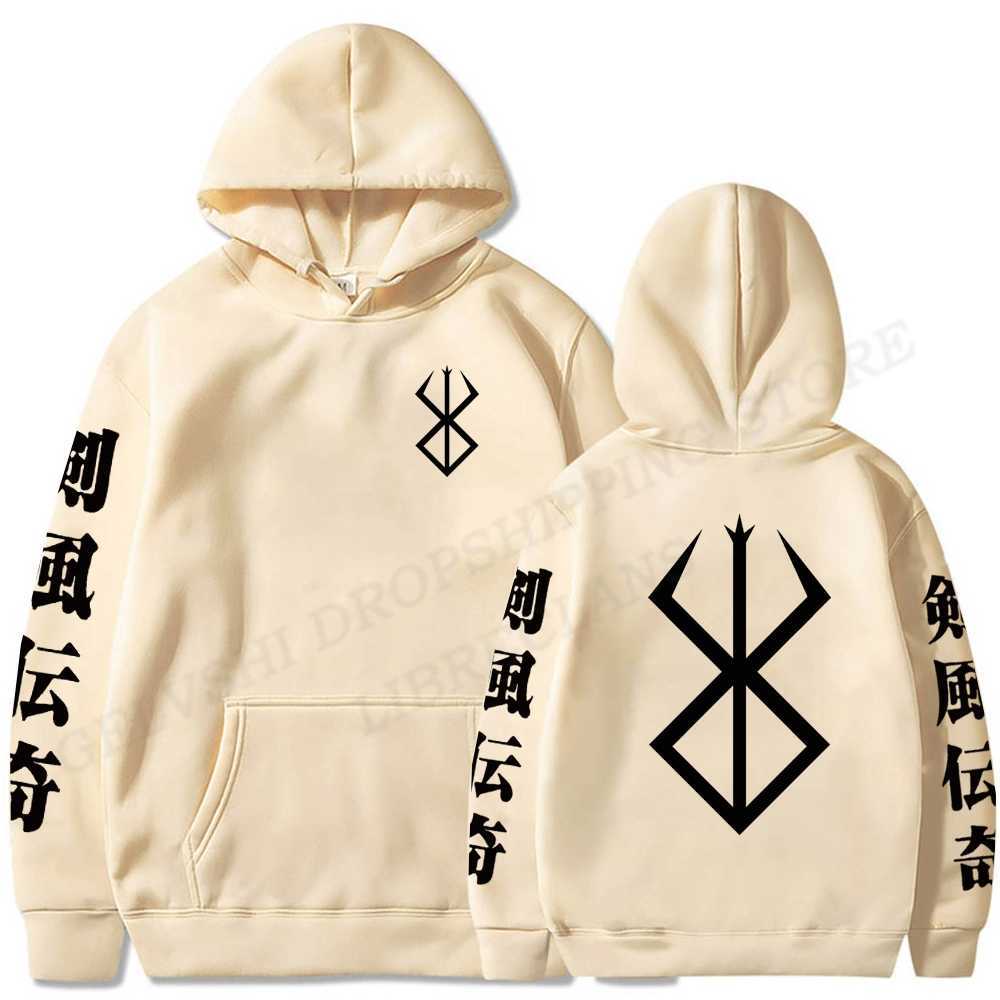 Berserk Hoodie Men Fashion Coat японская аниме толстовка детей хип -хоп.