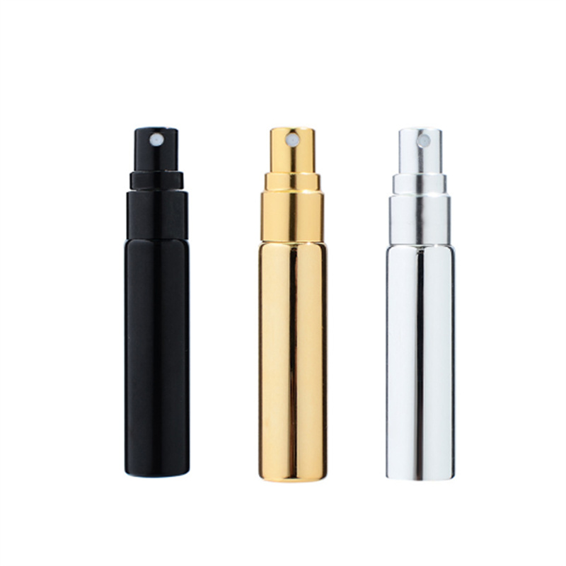 5 ml transparent glas sprayflaska bärbar provglasflaska med guld och silver lock tomt transparent påfyllningsbar parfymatomizer JL1896