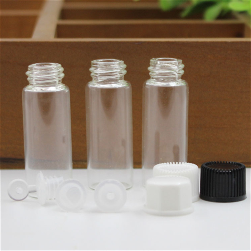 5ml Mini Clear Essential Oil Glass Bottle with Orifice Reducer Siamese Plug Perfume Sample Vials Empty Perfume Test Bottle JL1901