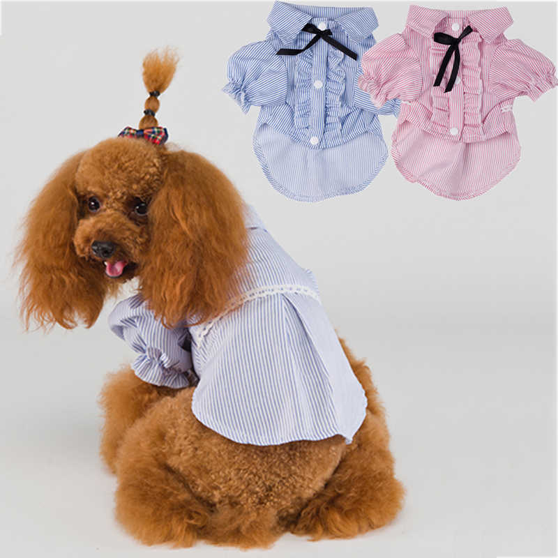 2021 Moda Blush Bush Sleeve Bowknot Dog Cats Roupas Camisa coreana de tira para cães médios de cães fofos fantasia de animais de estimação HKD230812