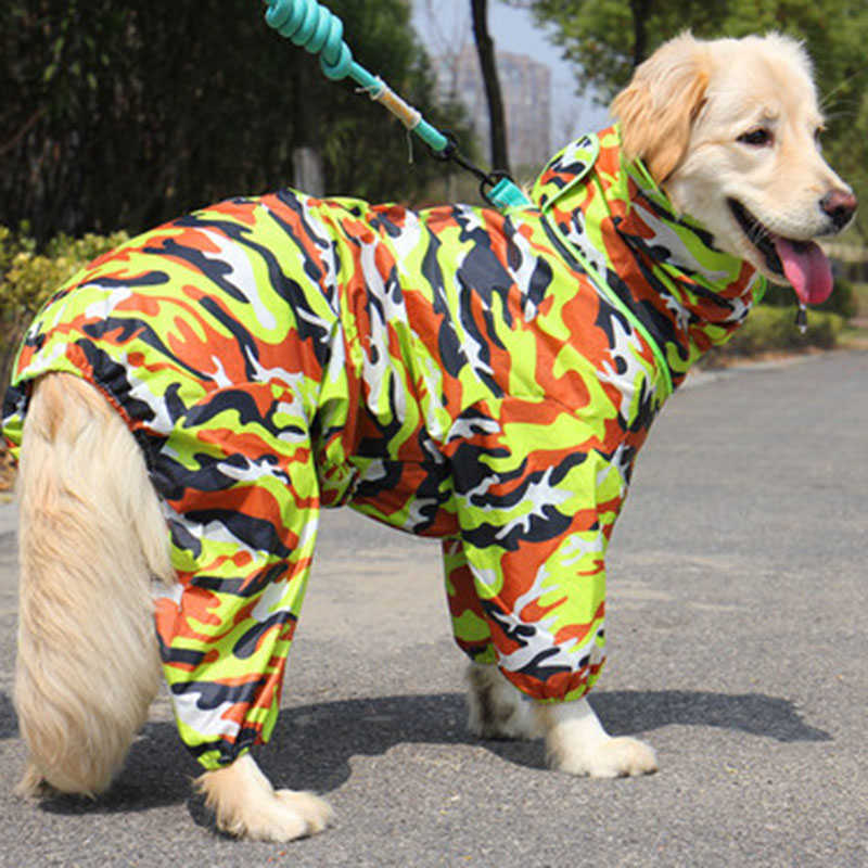 Pet Dog Rain Coat Outdood Wodoodporne ubrania z kapturem kombinezon kombinezonu dla małych dużych psów płaszcz deszczowy French Bulldog Labrador HKD230812