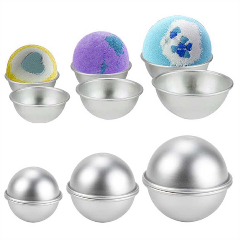 Bath Bomb Cake Mold 3D Aluminum Alloy Ball Sphere Mold Cake Baking Pastry Mould 4.7 cm 5.7 cm 6.7cm JL1898