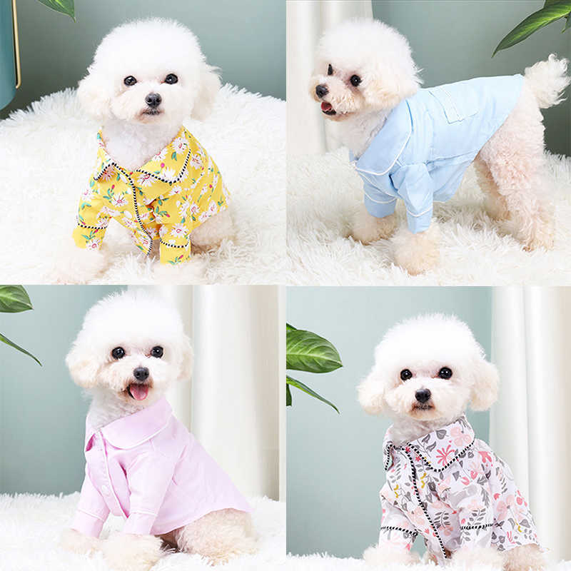 Luxury Pet Dog Poljamas Silk morbido Bulldog francese Pajamas Abbigliamento cappotto animali cagnolini Shih Tzu Cuccioli Cuccioli Cat CAT XS-2XL HKD230812