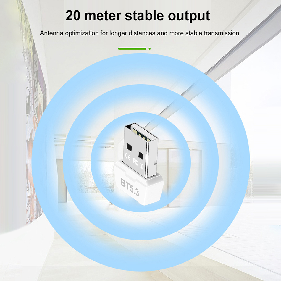 RTL5.3 USB Bluetooth Dongle Adapter för PC -högtalare trådlös mus tangentbord musik ljudmottagare sändare bluetooth dongle