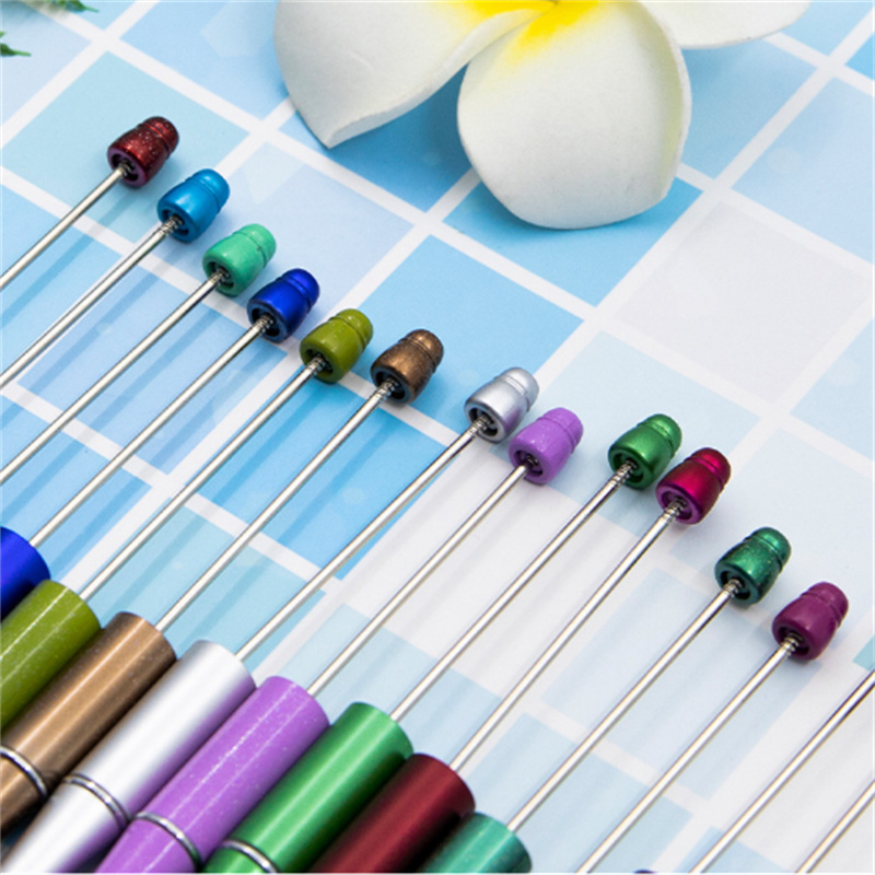 Hot Sale Lägg till en pärla DIY Pen Ballpoint Pennor Originalpärlor Pennor Anpassningsbara Lamp Work Craft Writing Tool JL1891