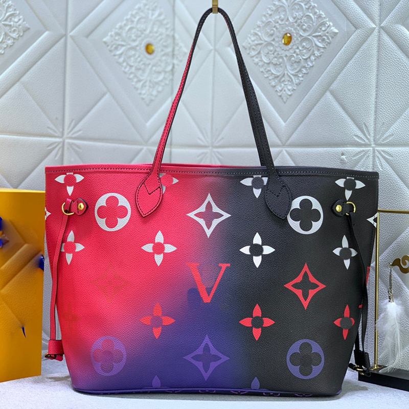 Coloured shopping bag Designer women Tote bag Large capacity Leather Handbags ladies Shoulder High Quality letter Purse Crossbody Clutch bag